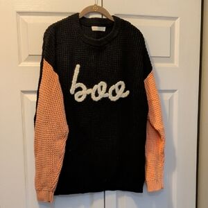 Black and Pink Sweater with White Logo